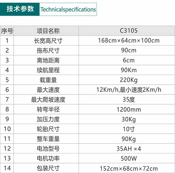 电动门源尘推车C3105